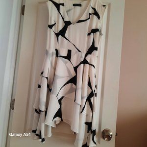 IVANKA TRUMP Women's White Black ( Lined Skirt) Dress, Size 12, USED